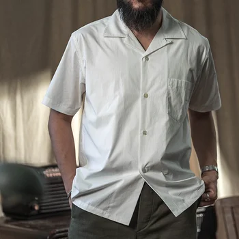Bronson Clássico Panamá Camisa de Manga Curta masculino Cubano Gola Bolso Acampamento Camisas