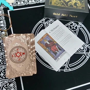 80pcs Astrologia Rosa de Ouro baralho de cartas de Tarô Jogo de Mesa 12*7cm de Papel Guia de Adivinhação Previsão Impermeável e fácil de High-end