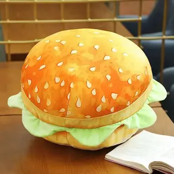 O Coreano Engraçado Bonito De Hamburger, Pão, Comida De Forma Travesseiro Almofada De 520 Presente De Aniversário De Pelúcia Confortável Brinquedo Sofá De Casa Decoração