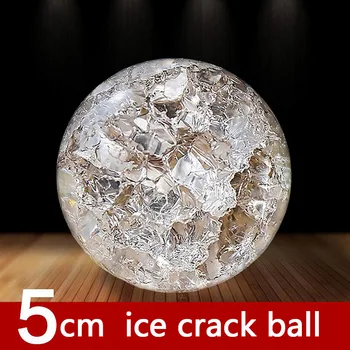 5/6cm de Cristal de Gelo Crack de Bola com Suporte de Vidro Esfera Feng Shui Ornamento Rochosas Fonte de Água Decorativa Bola de Decoração de Casa de Figurine