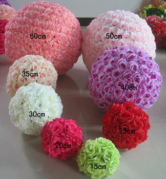 Seda Beijando Flores Rosa Bola de Venda para a Festa de Casamento Decoração Artificial Decorativa Flor Bolas Falso Flores Decore a Casa