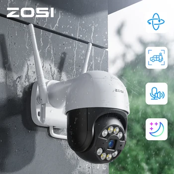 ZOSI 1080P Câmera PTZ H. 265+ Starlight Noite Vison wi-Fi Vigilância de Câmera externa de Áudio de 2 Vias AI Humanos Detectar Câmera sem Fio