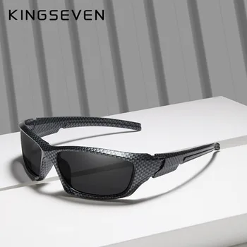 KINGSEVEN Marca de Óculos de sol Polarizados Homens Óculos de Fibra de Carbono Quadro TR90 Material de Pesca, Condução de Óculos de Sol Óculos de Oculos