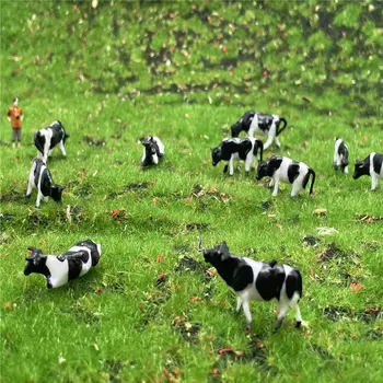 HO e N do Modelo à Escala de Vacas em Miniatura Fazenda Modelo Animal Vaca Para o Modelo Ferroviário de Layout Diferentes Posições Diferentes