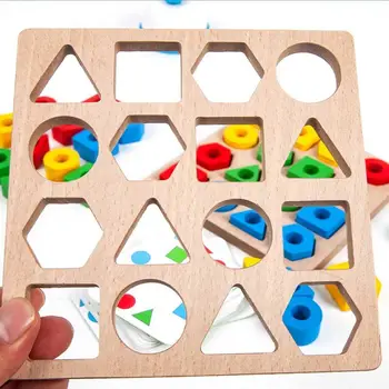 Miúdos Forma Geométrica De Educação Infantil De Forma A Correspondência De Brinquedos Educativos A Educação Interativa Com Jogos De Tabuleiro