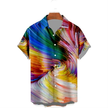 2022 Homens de Camisa Havaiana 3D Estrelas 9 de Impressão Mais o Tamanho da Lapela da camisa de Manga Curta com bolso Seca Rápido, Camisa de homem