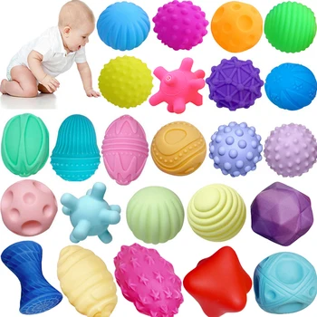 Brinquedo Do Bebê Sensorial Bolas Conjunto De Textura Toque A Mão Segure Bola De Massagem Infantil Tátil Sentidos De Desenvolvimento De Brinquedos Para Bebês De 0 A 12 M De Jogos