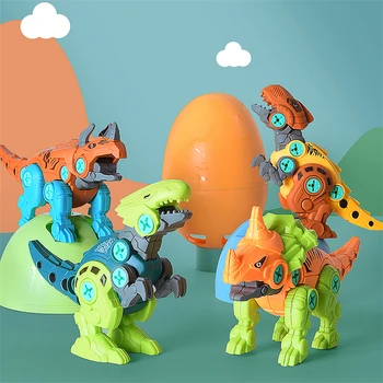 Porca desmontagem de dinossauros do Jurássico Dino Legal Brinquedo de Menino de ensino Montessori Modelo DIY Montagem da Broca de Quebra-cabeça Presentes Brinquedos para Crianças