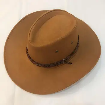 Chapéu De Cowboy De Camurça Primavera Verão Homem Caps Sombra De Equitação De Exterior Cor Sólida De Alta Qualidade Nova Moda