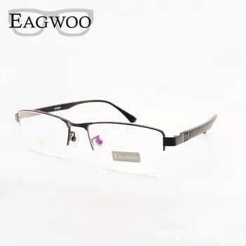 Titânio Puro Óculos De Meio Aro Moldura Óptica Prescrição Espetáculo Homens De Negócios De Óculos Para Homens E Super Leve, Flexível Óculos