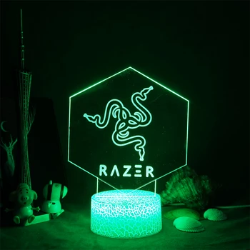 3D Luzes da Noite Para o Razer LOGOTIPO Colorido Gameing Mesa da Sala de Lâmpadas para o Quarto Atmosfera de Cabeceira Mesa de Decoração, Presentes de Aniversário