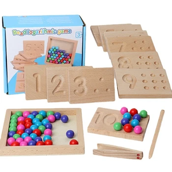 Montessori de ensino Clipe de Bola Cor de Brinquedo Reconhecimento de Tabuleiro de Quebra-cabeça Aprendizagem Precoce Playset para Crianças 3/4/5 Ano de Natal DropShipping