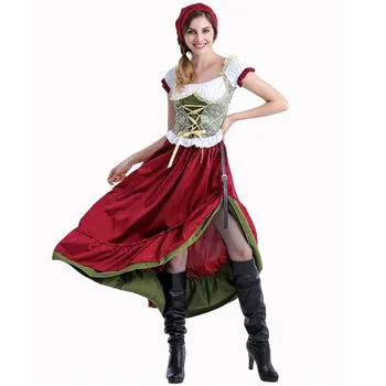 3Pcs/set Mulheres a Alemanha, a Oktoberfest Traje Tradicional da Baviera Cerveja Dirndl Roupa de Rapariga Cerveja Empregada Fantasia Vestido de Fantasia
