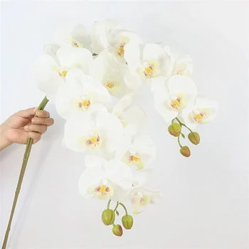 9 Cabeças 98cm Artificial Borboleta de Orquídea Flores Falso Traça as Orquídeas, Flores para o Casamento, Festa de Natal Decoração da Casa