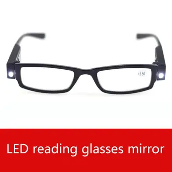 2022 Moda Retro Óculos de Leitura LED Iluminado Homens Mulheres Presbiopia Óculos de Dioptrias +1+1.5+2+2.5+3+3.5+4 Gafas De Lectura