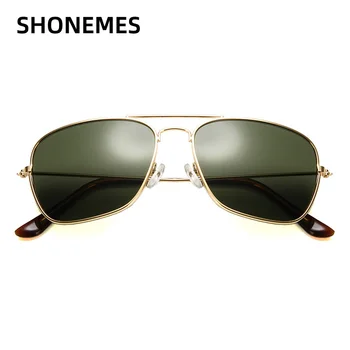 ShoneMes Praça Óculos de Homens, Mulheres do Vintage Designer de Condução Tons de Armação de Metal Óculos de Sol Masculino Feminino