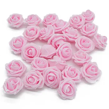 20pcs 4cm de Espuma PE de Rosa Artificial Cabeças de Flores Para a Festa de Casamento Decoração Mariage Flores Rosa Scrapbooking materiais para Artesanato