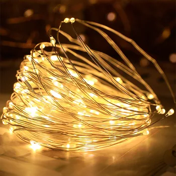 Natal Fio de Cobre da corda LED Luzes do Feriado de Luz Decorações para a Casa de Fadas Festa Guirlanda de Decoração de Jardim ao ar livre Impermeável