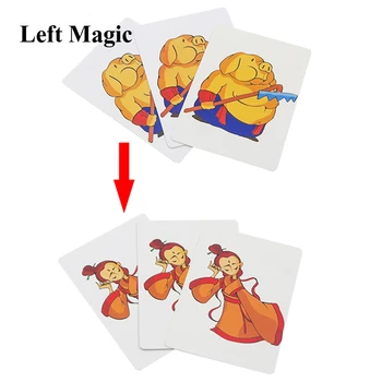 Engraçado Beleza & Porco - Close-Up Truques De Magia Cartões De Rua Magia Adereços Ilusões Mentalismo Acessórios Comédia