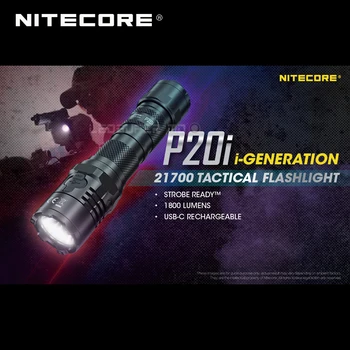 1800 Lúmens NITECORE P20i 21700 USB-C Recarregável Lanterna Tática com NL2140i Bateria 4000mAh