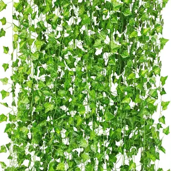 1pcs 2m Artificial Planta Verde Hera, Vinha Pendurado Deixa de Vime ao ar livre do Jardim Decoração Home da Parede de Plástico Falso Seda Folha Falso Flores