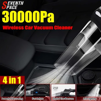 30000Pa sem Fio Aspirador de Carro 4 em 1 Casa de Mini Aspirador de 120W Poderosa Sucção Molhado E Seco Smart Display Digital