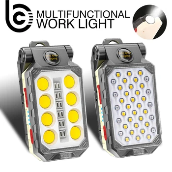 Recarregável USB ESPIGA de Trabalho Portátil Luz de Lanterna LED Ajustável, Impermeável Lanterna de Campismo Ímã de Design, com Potência de Exibição