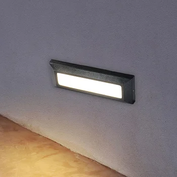 LED Montagem em superfície degrau 6W Lâmpada de Parede de Canto Footlight Ultrathin Interior para o Exterior Impermeável Jardim Escada de equipamento de Iluminação
