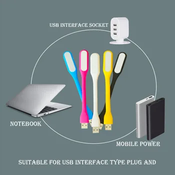 Venda quente 10 Cores Portátil Para Xiaomi USB DIODO emissor de Luz com USB Para o banco de Potência/computador Lâmpada Led Proteger a Visão USB LED portátil