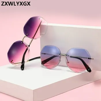 ZXWLYXGX Design de Moda Senhora de óculos de Sol 2020 sem aro Mulheres de Óculos de sol Vintage, Armação de Liga de tipo Clássico Designer Tons Oculos