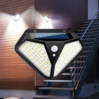 DIODO emissor de Luz Solar, Lâmpada de Parede Exterior Posta Solar 3 Modos de Sensor de Movimento de PIR para a Decoração do Jardim Garagem Varanda Luzes de Rua