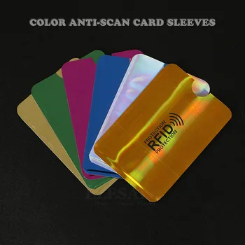 10Pcs Cor RFID Bloqueio de Crédito, Cartão de Banco Mangas Protetor de Folha de Alumínio Anti-Scan Titular do Cartão de Controle de Acesso do Card Keeper Caso