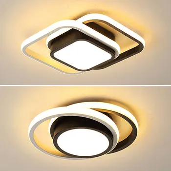 Moderno Corredor de Teto do DIODO emissor de Luz 2 Anéis de Design Criativo da Lâmpada de Iluminação Interior Luminárias Para o Corredor Corredor Varanda Office Brilho