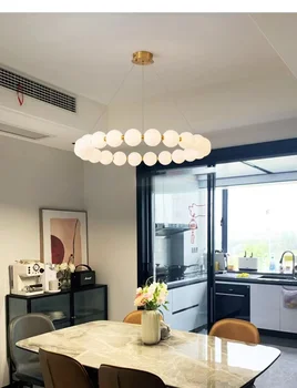 Nordic magic bean sala de estar lustre moderno e minimalista rodada da lâmpada Criativo quarto, hall de entrada de luz restaurante de luxo lâmpada