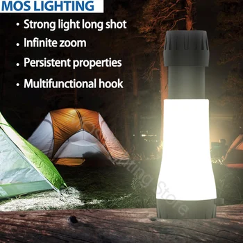 Super brilhante multi-função de Lanterna LED Zoomable Tocha Portátil Recarregável Luz de Flash Acampamento Aventura de Pesca de Reparação