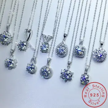 Charme Pingente de prata 925 Laboratório de Diamante da Cz da Festa de Noivado de Pingentes Colares para as Mulheres de Noiva jóias de Presente