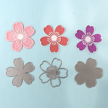 3pcs grande sakura flor 3D Estênceis de Corte de metal morrer para DIY projetos de artesanato decoração de álbum de recortes de Papel Álbum de cartão de saudação