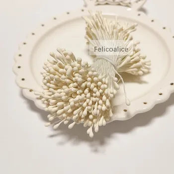 400PCS de 1,5 mm, Mini-Estame de Açúcar Flores Artificiais Para Casamento Casa Decorações de Natal DIY Scrapbooking Caixa de Ofício Cabeças de Casal