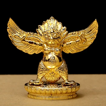 Budista Liga de Metal Dourado Ouro Fengshui Fornecedores Sorte Roc Garuda Grande Dourados-de-asa-Peng Pássaro de Caracteres