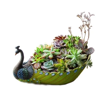 2019 nova pavão decorativos resina cesta de flores mais recente verde pavão design da decoração do partido vaso carnal, vaso de flores de groot 19ss