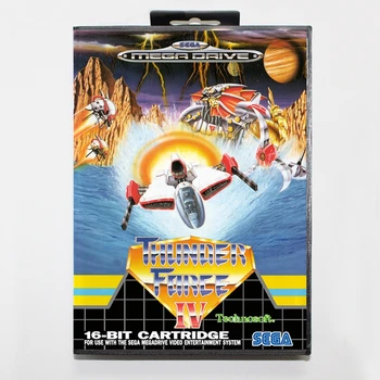 Sega MD jogos de cartão - Thunder Force 4 com caixa para a Sega MegaDrive Consola de jogos de Vídeo de 16 bits MD cartão