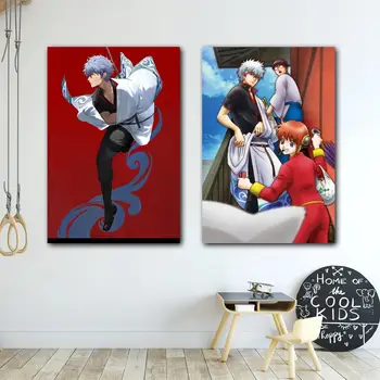 anime gintama Tela Decorativa 24x36 Cartazes Sala de Café-Bar de Decoração de Presente de Impressão de Arte, Pinturas de Parede
