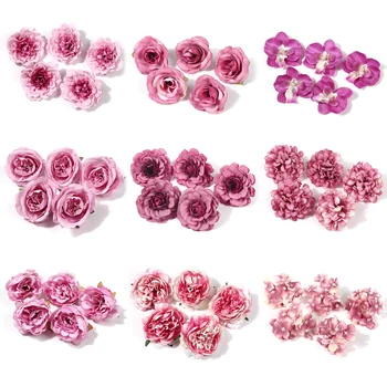 5/10PCS DIY Artificial Flores Rosa Cabeça do Bebê Carta de Aniversário Presente Festa de Casamento de Fundo, Decoração de Eventos Criativos de Decoração de Casa
