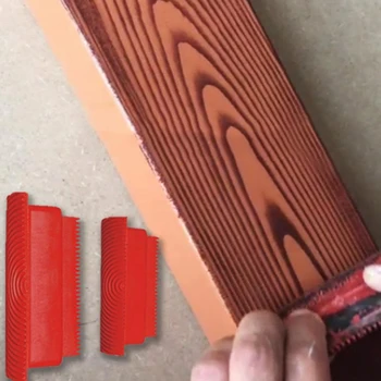 O Rolo de borracha Escova de Imitação de Madeira Granulação Pintura de Parede Decoração da Casa de Arte em Relevo DIY Escovar Ferramentas de Pintura Dropshipping