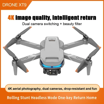 Mini Drone LSRC XT9 wi-Fi FPV 4KHD câmera dupla altura de manter o modo dobrável RC quatro aeronaves eixo RTF (fluxo óptico de posicionamento)