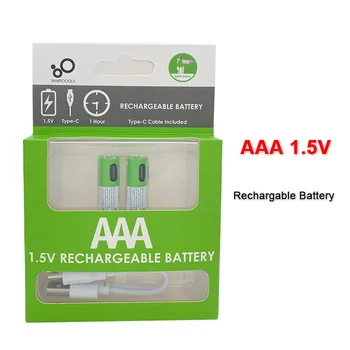 NOVO USB Pilhas Recarregáveis AAA de 1,5 V 550 mWh li-ion bateria para controle remoto mouseElectric brinquedo bateria + Tipo-C Cabo