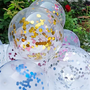 5Pcs 12inch Confete Balões Claro Balões de Festa de Casamento, Festa de Aniversário, Decorações de crianças, Crianças Fornecimentos de Terceiros Balão de Ar
