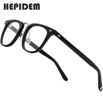 HEPIDEM Acetato de Óptica, Óculos de Moldura Homens 2020 Praça Miopia Óculos Mulheres Nerd Prescrição de Óculos Óculos 9126