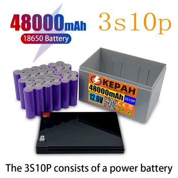 48ah 3S10P 12,6 v de alta potência da bateria de lítio, adequado para 12V tensão de equipamentos, de inverter a lâmpada de xénon e a lâmpada de rua solar