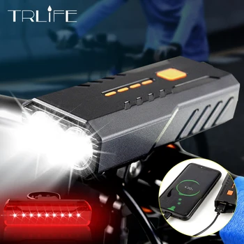 TRLIFE 4000mAh Luz de Bicicleta Recarregável USB Andar de Bicicleta Farol Impermeável MTB Dianteira da Bicicleta de Ciclismo Lâmpada de Acessórios de Moto